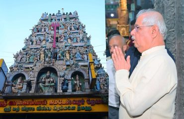 Thiru. Rajendra Vishwanath Arlekar, Hon’ble Governor of Tamil Nadu had the divine darshan at Sri Kalikambal Kamadeshwar Temple, Mannadi, Chennai and prayed for the well being of people of Tamil Nadu and the Nation - 03.04.2026.