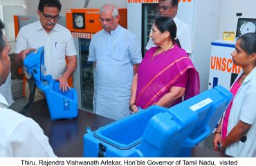 Thiru. Rajendra Vishwanath Arlekar, Hon’ble Governor of Tamil Nadu, visited Swami Vivekananda Blood Centre, Coimbatore, and interacted with the officials and reviewed the blood bank facilities and services at Coimbatore - 05.04.2026