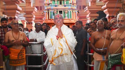 Hon’ble Governor of Tamil Nadu, Thiru Rajendra Vishwanath Arlekar, offered prayers to Lord Sri Anjaneya at the Nanganallur Anjaneyar Swamy Temple, Chennai, on the occasion of Tamil New Year. He prayed for the good health and well-being of the people, and for peace and prosperity in our State and the Nation- 14.04.2026.