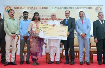 Thiru. Rajendra Vishwanath Arlekar, Hon’ble Governor of Tamil Nadu participated as Chief Guest and felicitated the award winners at the Award Ceremony function of INA ‘Vergalai Thedi’ Essay / Short-Film Competition function at Sourashtra College, Madurai - 02.07.2026.