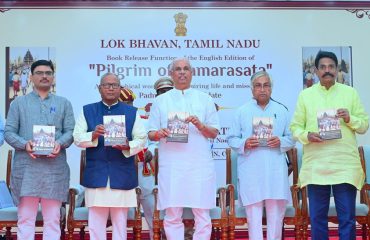 Thiru. Rajendra Vishwanath Arlekar, Hon’ble Governor of Tamil Nadu, participated as Chief guest and released the book “PILGRIM OF SAMARASATA”: A BIOGRAPHICAL WORK ON THE INSPIRING LIFE AND MISSION OF PADMASHRI BHIKU IDATE at the function held at Bharathiar Mandapam, Lok Bhavan, Chennai - 04.07.2026.