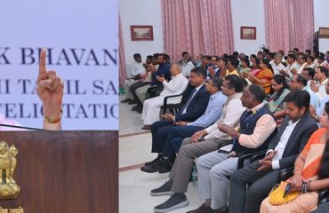 Thiru. Rajendra Vishwanath Arlekar, Hon'ble Governor of Tamil Nadu, presided over and addressed the gathering at Kashi Tamil Sangamam 4.0 - 2025 Felicitation Ceremony at the function held at Bharathiar Mandapam, Lok Bhavan, Chennai - 10.07.2026.