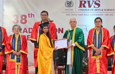 Thiru. Rajendra Vishwanath Arlekar, Hon’ble Governor of Tamil Nadu, participated as chief guest , addressed the gathering and presented degrees to the students at the 38th Graduation Day of RVS College of Arts and Science (Autonomous) at the function held at Kalam Hall, RVS, College of Arts & Science, Sulur Campus, Coimbatore - 19.07.2026.