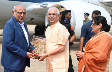 Thiru. Rajendra Vishwanath Arlekar, Hon’ble Governor of Tamil Nadu, and the First Lady, Tmt. Anagha Arlekar warmly welcomed Thiru. C. P. Radhakrishnan, Hon’ble Vice-President of India, upon his arrival at Coimbatore Airport - 22.07.2026.