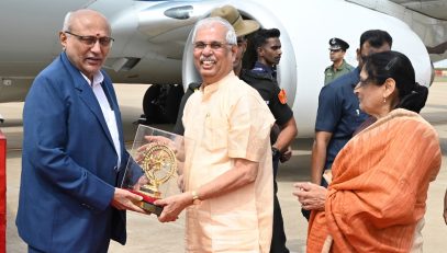 Thiru. Rajendra Vishwanath Arlekar, Hon’ble Governor of Tamil Nadu, and the First Lady, Tmt. Anagha Arlekar warmly welcomed Thiru. C. P. Radhakrishnan, Hon’ble Vice-President of India, upon his arrival at Coimbatore Airport - 22.07.2026.