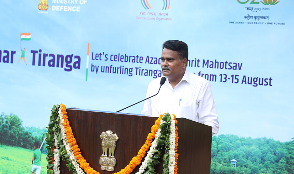 Shri G S Rajeswaran, DGDE addressing on the occasion of 77th Independence Day