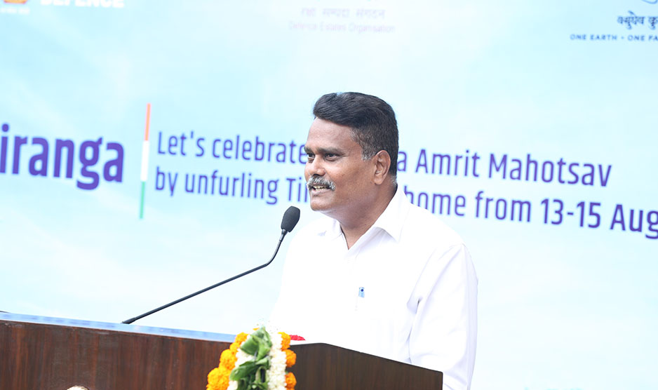 Shri G S Rajeswaran, DGDE addressing on the occasion of 77th Independence Day