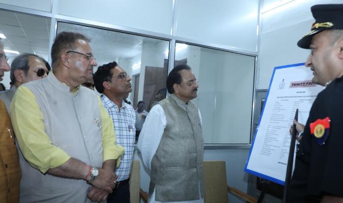 Shri Ajay Bhatt, Hon'ble Raksha Rajya Mantri visiting the campus of Defence Estates Office Dehradun