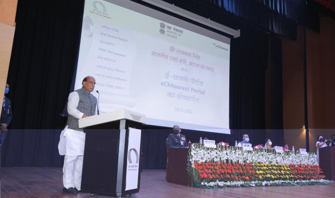 Address to the audience by Hon'ble Defence Minister Shri Rajnath Singh on the occasion of inauguration of e-Chhawani Project on 16-02-2021.