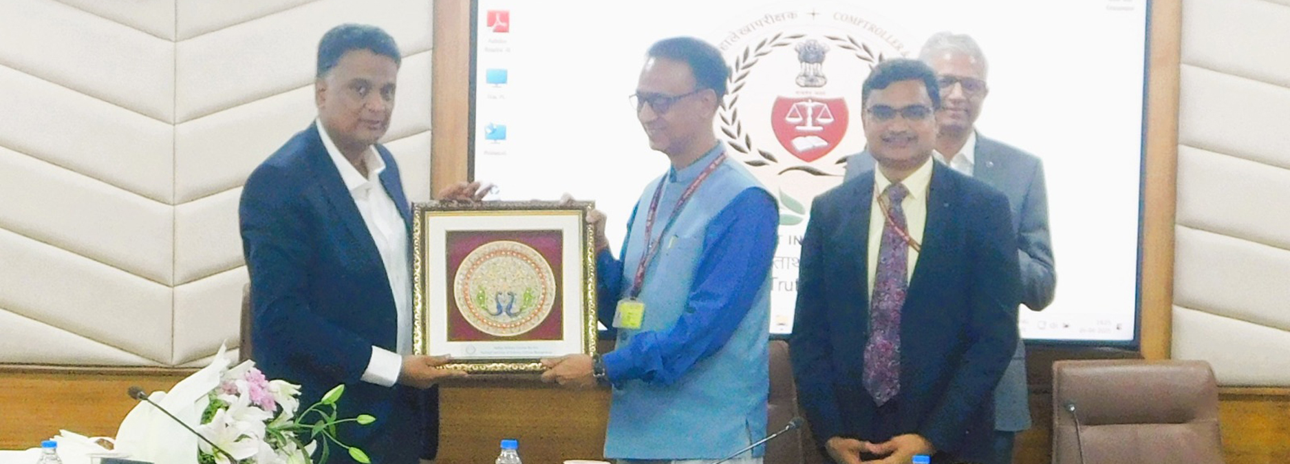 भारत के माननीय नियंत्रक एवं महालेखा परीक्षक श्री के. संजय मूर्ति से रक्षा संपदा सेवा के अधिकारियों /प्रशिक्षु अधिकारियों की शुभेच्छा मुलाकात (26-08-2025)