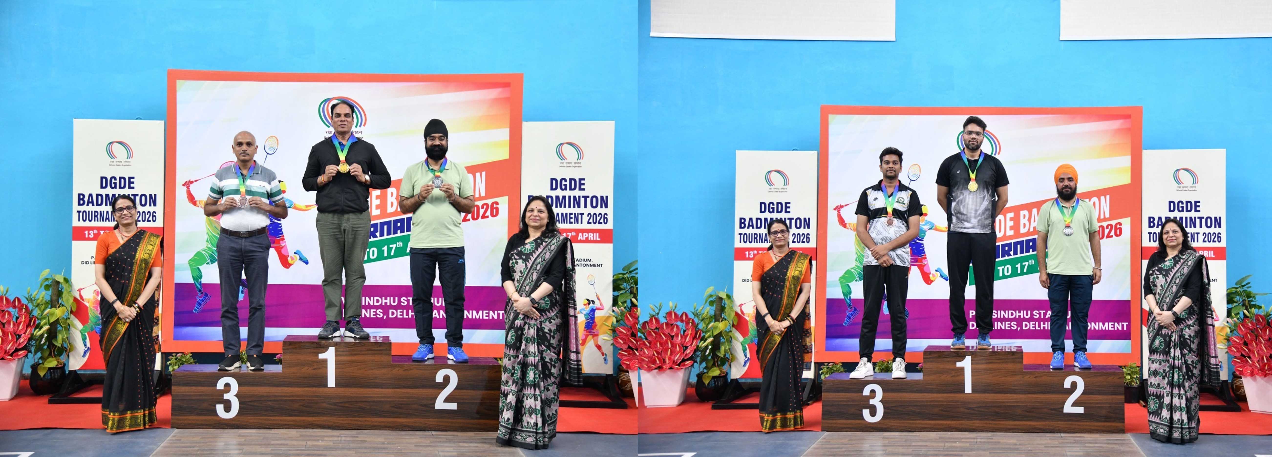 पुरुष एकल विजेता-डी. जी. डी. ई. बैडमिंटन टूर्नामेंट 2026 (40 वर्ष से अधिक और 40 वर्ष से कम दोनों श्रेणियों के लिए)।