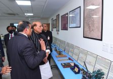 Shri Rajnath Singh, Hon'ble Defence Minister visiting Centre of Excellence Land Survey, National Institute of Defence Estates Management, Delhi Cantt;?>