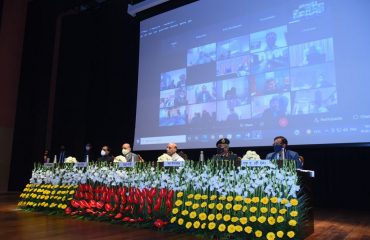 Shri Rajnath Singh, Hon'ble Defence Minister inaugurating the Webinar on e-Cantonment