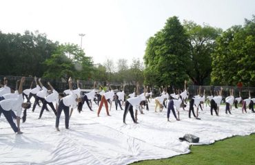 Public participation in celebration of Yoga Utsav (19-05-2022) at Shri Nagesh Garden, Delhi Cantt