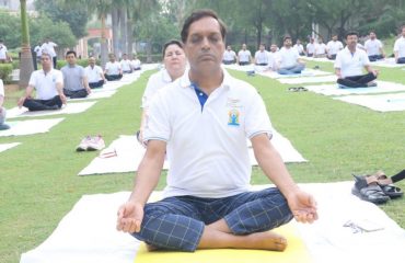 Shri Ajay Kumar Sharma, the then Director General, Defence Estates performing Yoga