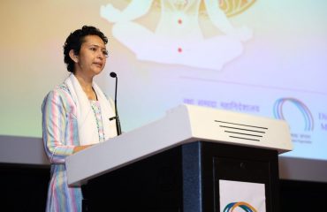 Dr. Indu Sharma during lecture on Yoga (30-05-2022)