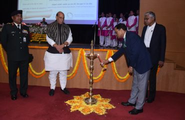 Shri Ajay Kumar Sharma, the then Director General Defence Estates lightning the lamp