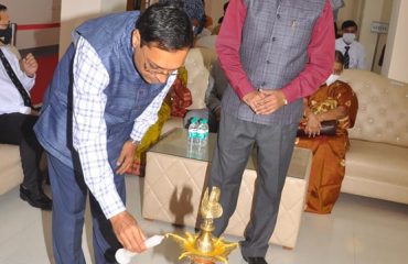 Shri Ajay Kumar Sharma, the then Director General Defence Estates lighting the lamp