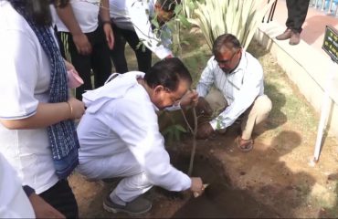 Tree Plantation Drive being carried out by Shri Ajay Bhatt, Hon'ble Raksha Rajya Mantri