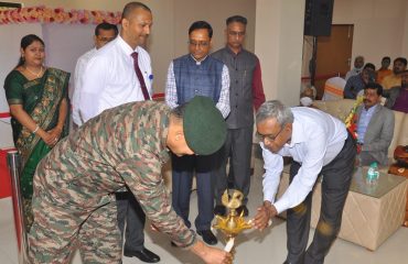 Lieutenant General Ran a Pratap Kalita, GoC-in-C, lighting the lamp