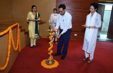 Shri Ajay Kumar Sharma, the then Director General Defence Estates lighting the lamp