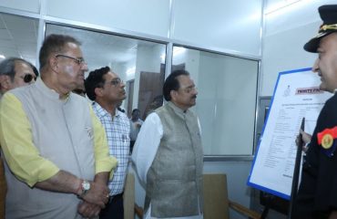 Shri Ajay Bhatt, Hon'ble Raksha Rajya Mantri visiting the office of Defence Estates Office, Dehradun