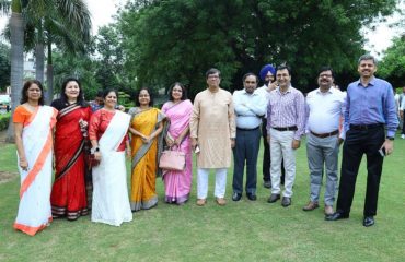 Officers assembled for flag hoisting ceremony on the occasion of 75th Independence Day