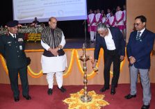 Shri Giridhar Aramane, Defence Secretary lightning the lamp;?>