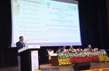 Shri Ajay Kumar Sharma, then Director General Defence Estates, addressing on the occasion of Defence Estates Day 2022 celebrations