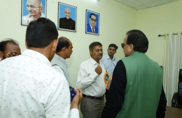 Shri Ajay Bhatt, Hon'ble Raksha Rajya Mantri visiting the Office of Defence Estates Sub-Office Ranikhet