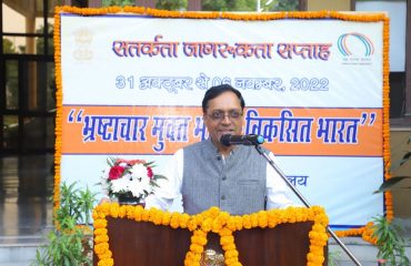 Shri Ajay Kumar Sharma, the then DGDE addressing on the occasion of Vigilance Awareness Week, 2022 Prize Distribution on 07-11-2022