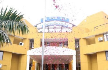 Flag hosting being done by Shri Ajay Kumar Sharma, the then DGDE on 74th Republic Day