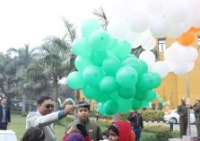 Shri Ajay Kumar Sharma, the then DGDE releasing balloons in tricolour on the occasion of 74th Republic Day;?>