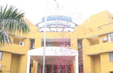 Flag hosting being done by Shri Ajay Kumar Sharma, the then DGDE on 74th Republic Day