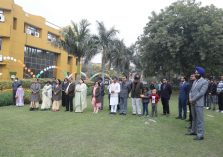 Officers and Staff assembled for flag hoisting ceremony on the occasion of 74th Republic Day;?>