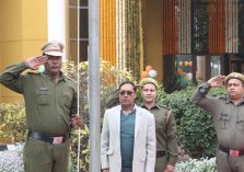 Flag hosting being done by Shri Ajay Kumar Sharma, the then DGDE on 74th Republic Day;?>