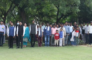 Officers and Staff assembled for flag hoisting ceremony on the occasion of 77th Independence Day