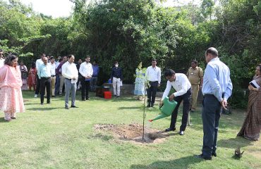 World Environment Day, 05 June, 2023 - Tree plantation being carried out by Shri GS Rajeswaran, DGDE