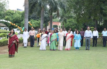 Officers and Staff assembled for flag hoisting ceremony on the occasion of 77th Independence Day