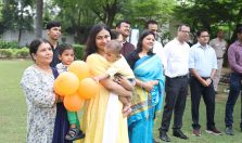Officers assembled for flag hoisting ceremony on the occasion of 77th Independence Day;?>