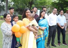 Officers assembled for flag hoisting ceremony on the occasion of 77th Independence Day;?>