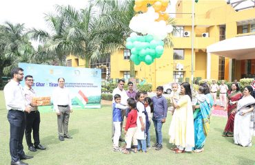 Shri G S Rajeswaran, DGDE releasing balloons in tricolour on the occasion of 77th Independence Day