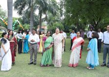 Officers assembled for flag hoisting ceremony on the occasion of 77th Independence Day;?>