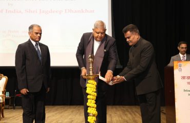 Hon'ble Vice President, Shri Jagdeep Dhankar lightning the lamp