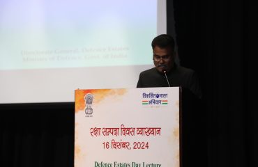 रक्षा संपदा दिवस व्याख्यान, 2024 के दौरान तत्कालीन डीजीडीई श्री जी एस राजेश्वरन का स्वागत भाषण