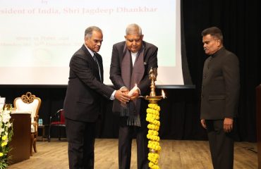 Hon'ble Vice President, Shri Jagdeep Dhankar lightning the lamp