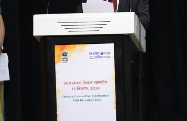 रक्षा संपत्ति दिवस 2024 समारोह के अवसर पर संबोधित करते हुए तत्कालीन डीजीडीई श्री जी एस राजेश्वरन