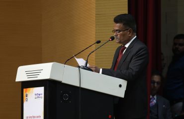 रक्षा संपत्ति दिवस 2024 समारोह के अवसर पर संबोधित करते हुए तत्कालीन डीजीडीई श्री जी एस राजेश्वरन