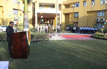 Shri G S Rajeswaran, the then DGDE addressing on the occasion of 76th Republic Day