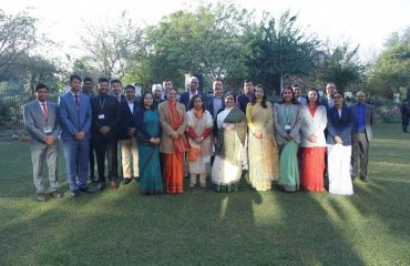 Officers assembled for flag hoisting ceremony on the occasion of 76th Republic Day